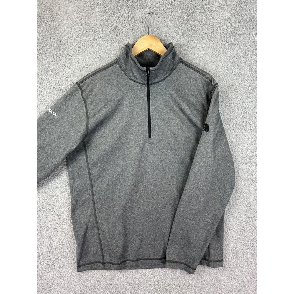 The North Face Pullover Mens Large Gray Quarter Zip Fleece Rugby Golf Mens